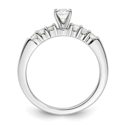 14K White Gold Peg Set 1/4 Carat Diamond Semi Mount Engagement Ring