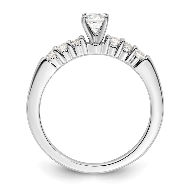 14K White Gold Peg Set 1/4 Carat Diamond Semi Mount Engagement Ring