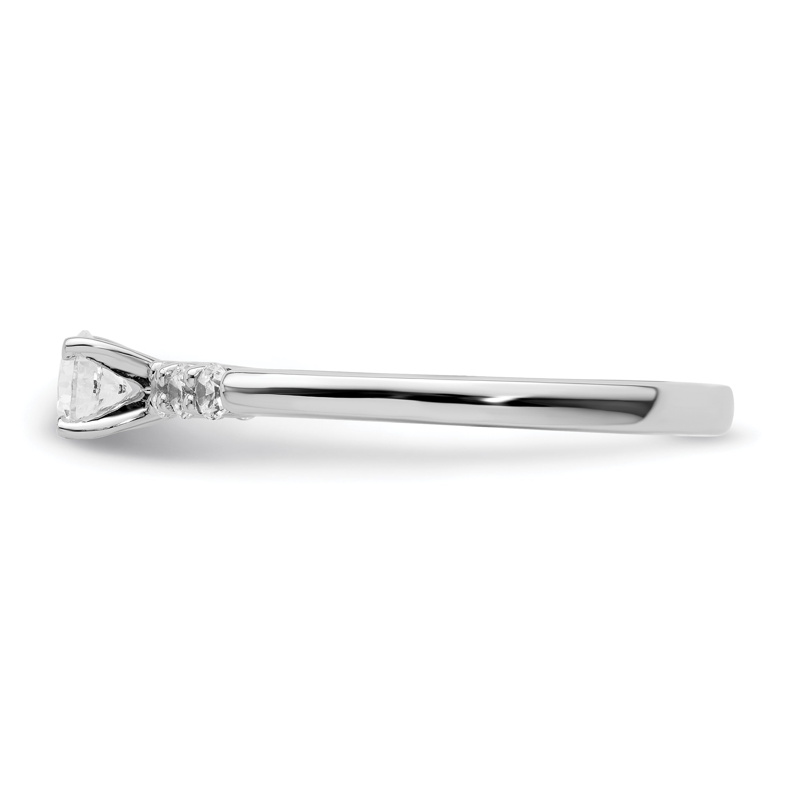 14K White Gold Peg Set 1/4 Carat Diamond Semi Mount Engagement Ring