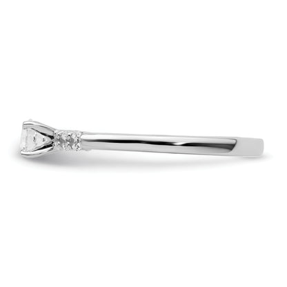 14K White Gold Peg Set 1/4 Carat Diamond Semi Mount Engagement Ring