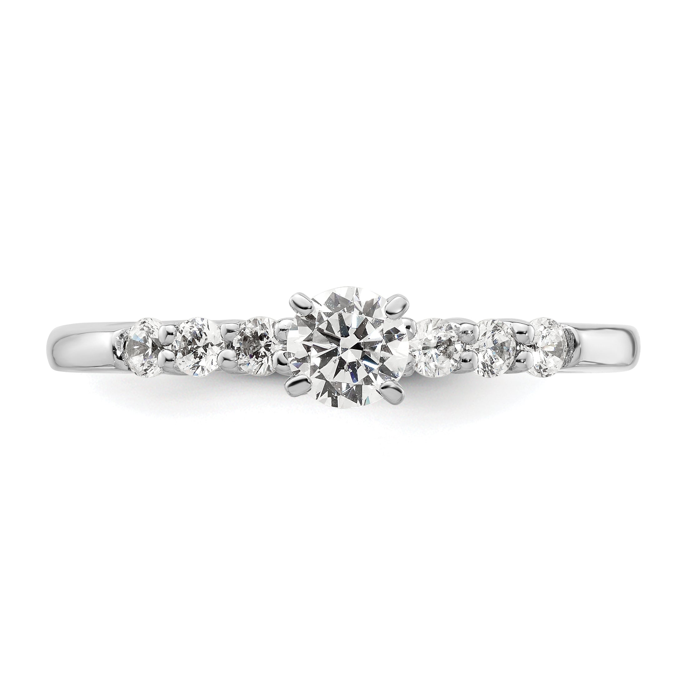14K White Gold Peg Set 1/4 Carat Diamond Semi Mount Engagement Ring