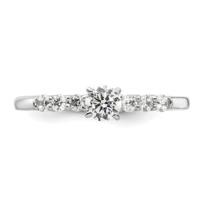 14K White Gold Peg Set 1/4 Carat Diamond Semi Mount Engagement Ring