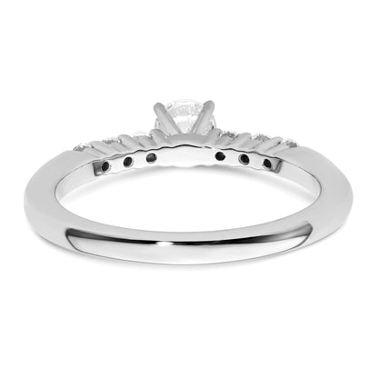 14K White Gold Peg Set 1/4 Carat Diamond Semi Mount Engagement Ring
