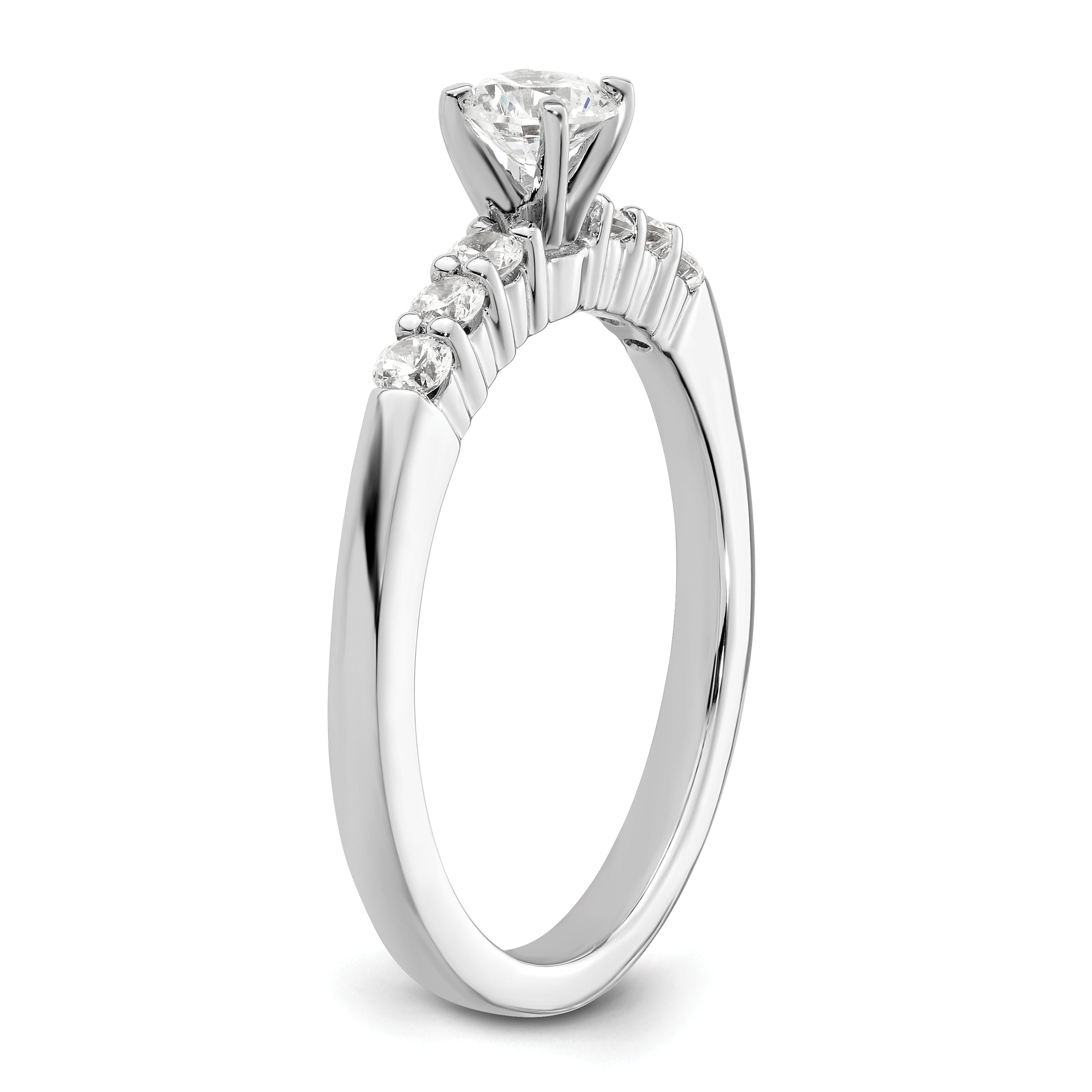 14K White Gold Peg Set 1/4 Carat Diamond Semi Mount Engagement Ring