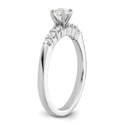 14K White Gold Peg Set 1/4 Carat Diamond Semi Mount Engagement Ring