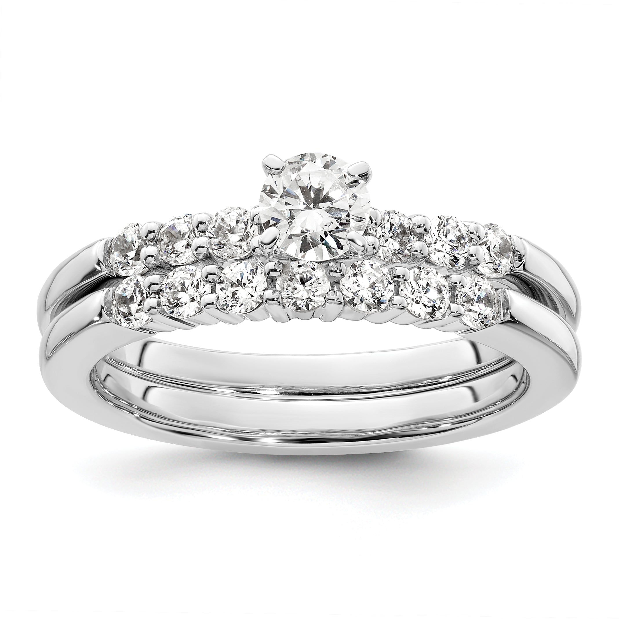 14K White Gold Peg Set 1/4 Carat Diamond Semi Mount Engagement Ring