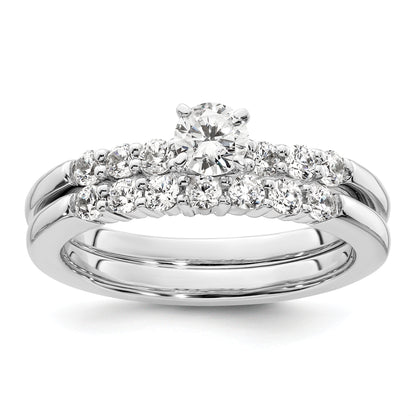 14K White Gold Peg Set 1/4 Carat Diamond Semi Mount Engagement Ring