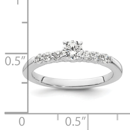 14K White Gold Peg Set 1/4 Carat Diamond Semi Mount Engagement Ring
