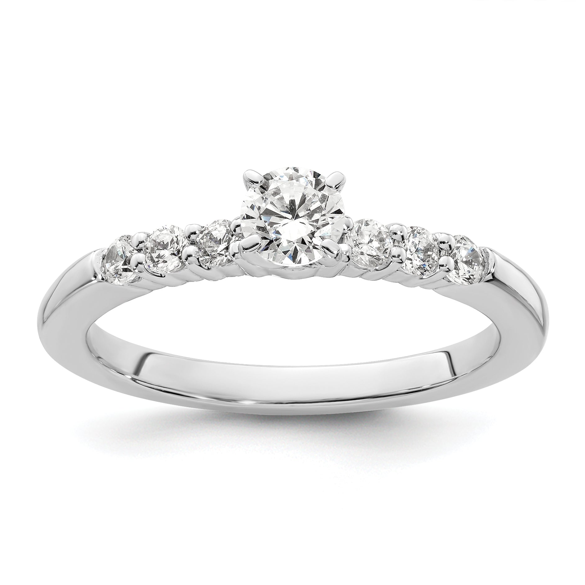 14K White Gold Peg Set 1/4 Carat Diamond Semi Mount Engagement Ring