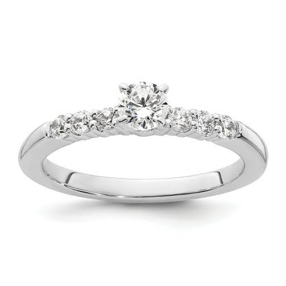 14K White Gold Peg Set 1/4 Carat Diamond Semi Mount Engagement Ring