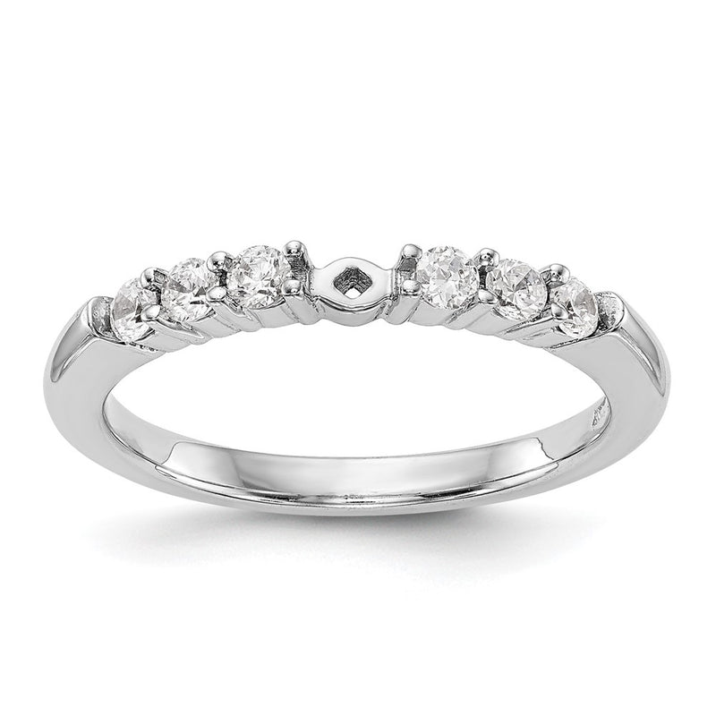 14K White Gold Peg Set 1/4 Carat Diamond Semi Mount Engagement Ring
