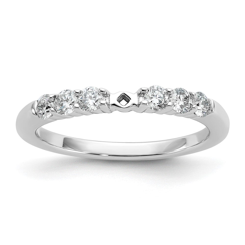 14K White Gold Peg Set 3/8 carat Diamond Semi-mount Engagement Ring
