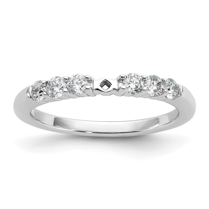 14K White Gold Peg Set 3/8 carat Diamond Semi-mount Engagement Ring