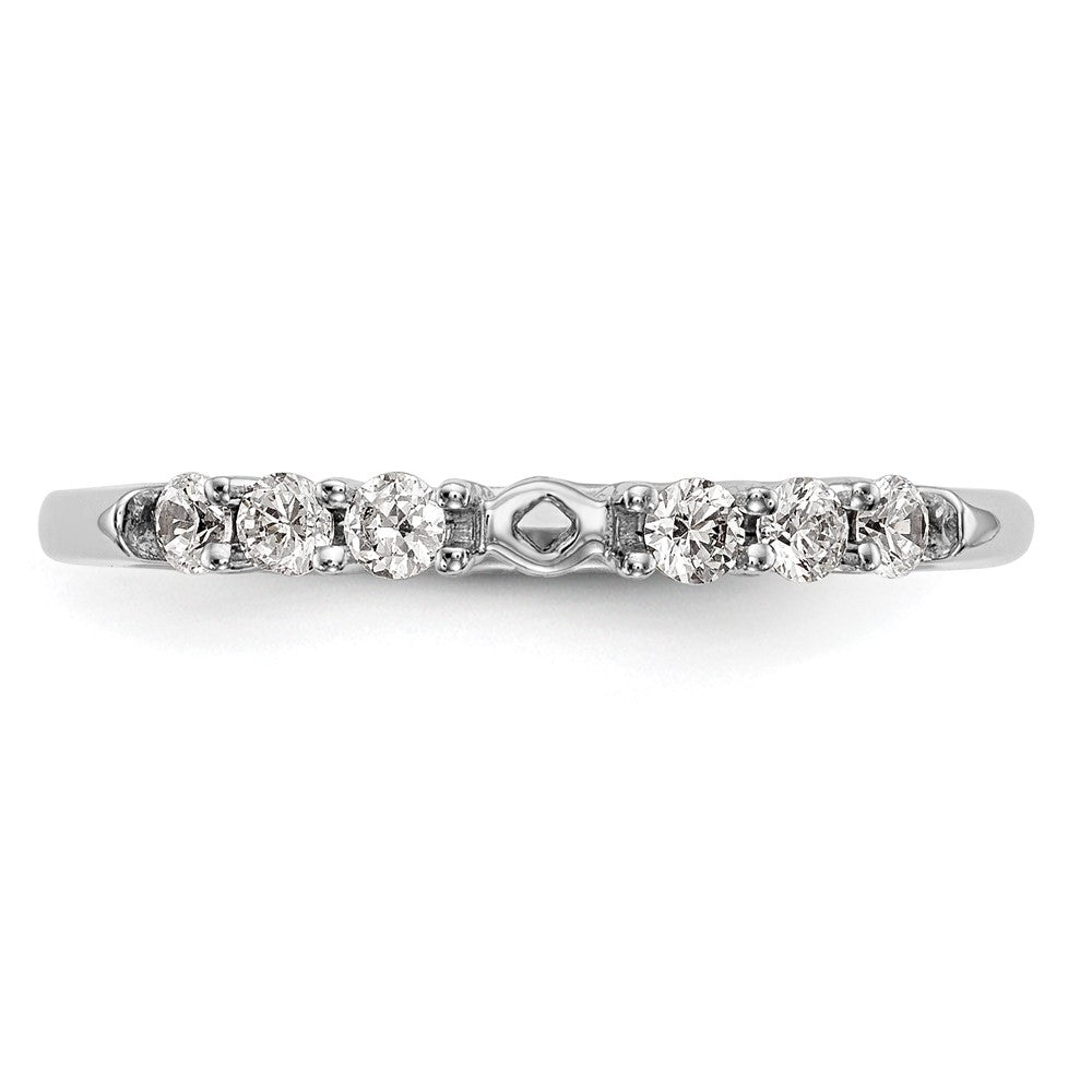14K White Gold Peg Set 3/8 carat Diamond Semi-mount Engagement Ring