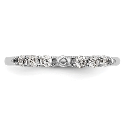 14K White Gold Peg Set 3/8 carat Diamond Semi-mount Engagement Ring