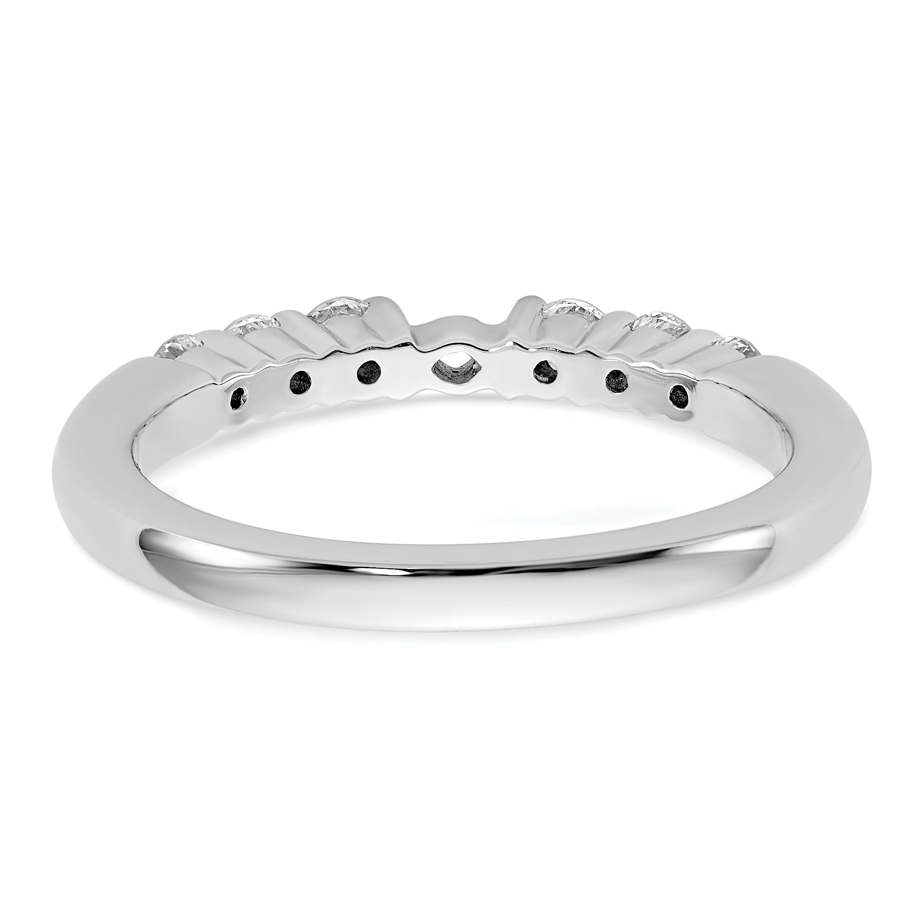 14K White Gold Lab Grown Diamond VS/SI FGH Peg Semi-mount Engagement Ring