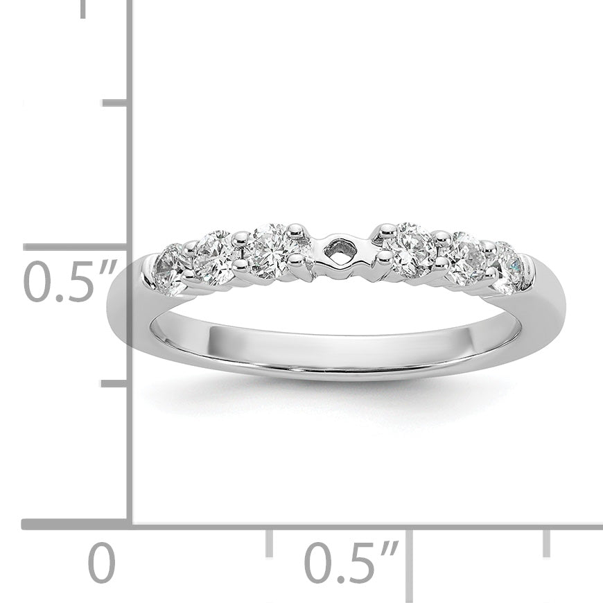 14K White Gold Lab Grown Diamond VS/SI FGH Peg Semi-mount Engagement Ring