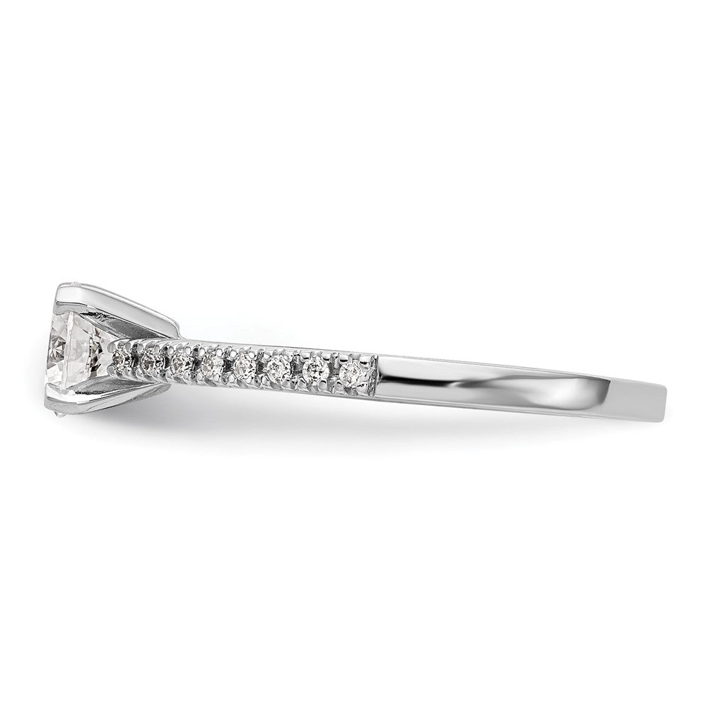 10K White Gold Peg Set 1/10 Carat Diamond Semi Mount Engagement Ring