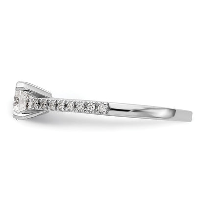 10K White Gold Peg Set 1/10 Carat Diamond Semi Mount Engagement Ring