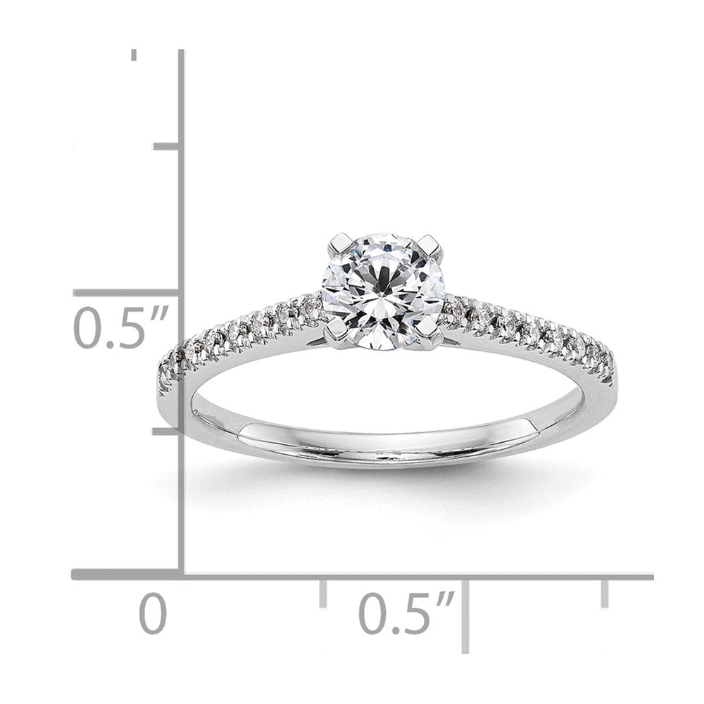 10K White Gold Peg Set 1/10 Carat Diamond Semi Mount Engagement Ring