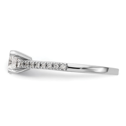 14K White Gold Peg Set 1/10 carat Diamond Semi-mount Engagement Ring