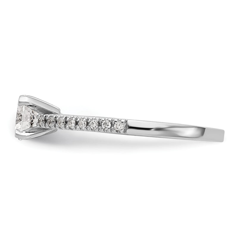 14K White Gold Peg Set 1/10 carat Diamond Semi-mount Engagement Ring