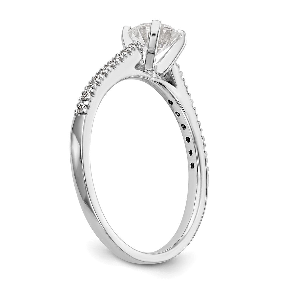 14k White Gold 1/10 Ct. Lab Grown Diamond VS/SI+ G+ Semi Mount Peg Set Engagement Ring