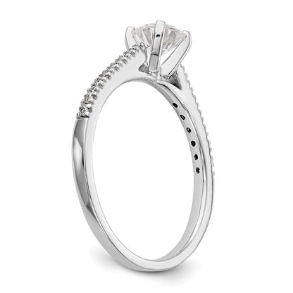 14k White Gold 1/10 Ct. Lab Grown Diamond VS/SI+ G+ Semi Mount Peg Set Engagement Ring
