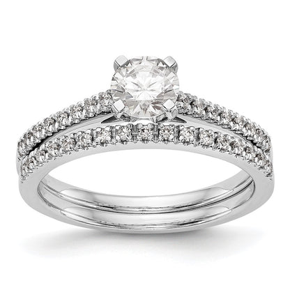 14k White Gold 1/10 Ct. Lab Grown Diamond VS/SI+ G+ Semi Mount Peg Set Engagement Ring