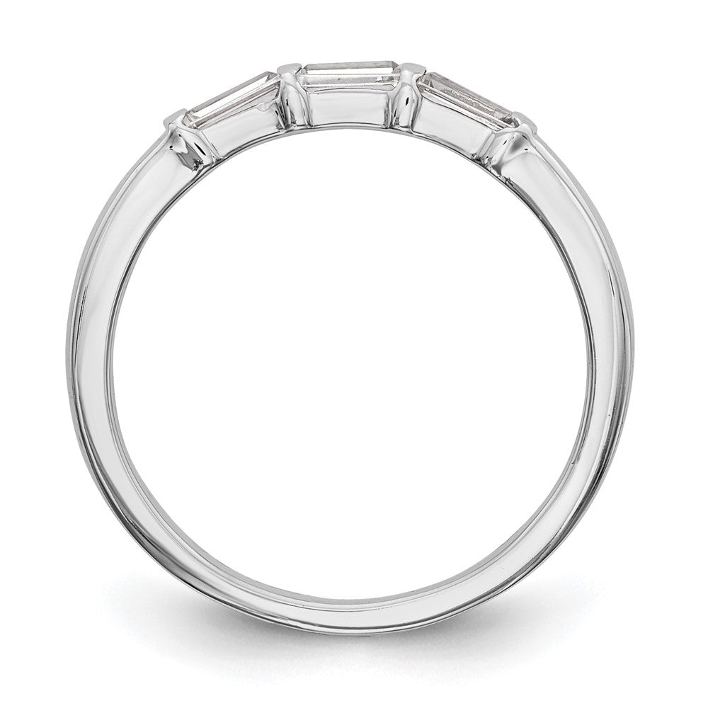 14K White Gold 1/3 carat Baguette Diamond Complete Wedding Band Ring