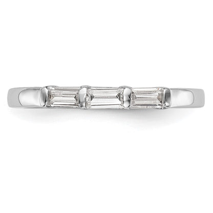 14K White Gold 1/3 carat Baguette Diamond Complete Wedding Band Ring