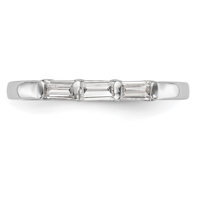 14K White Gold 1/3 carat Baguette Diamond Complete Wedding Band Ring