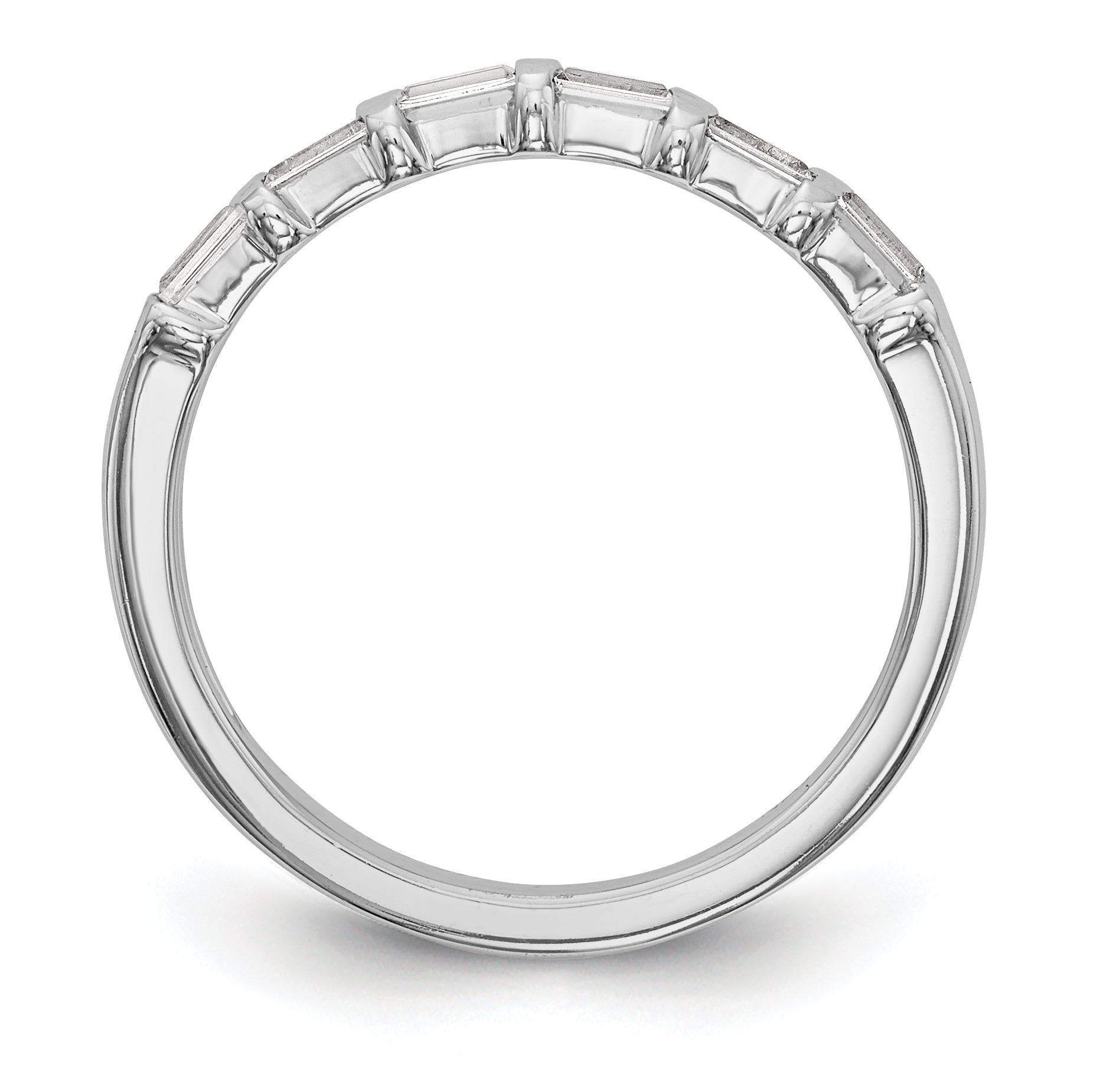 14K White Gold 1/4 Carat Baguette Diamond Complete Wedding Band