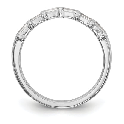 14K White Gold 1/4 Carat Baguette Diamond Complete Wedding Band