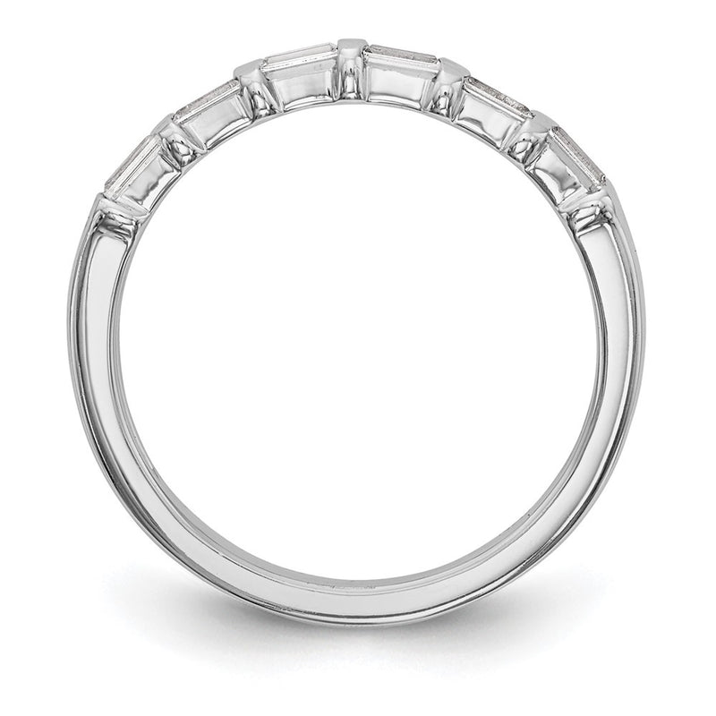 14K White Gold 1/4 Carat Baguette Diamond Complete Wedding Band