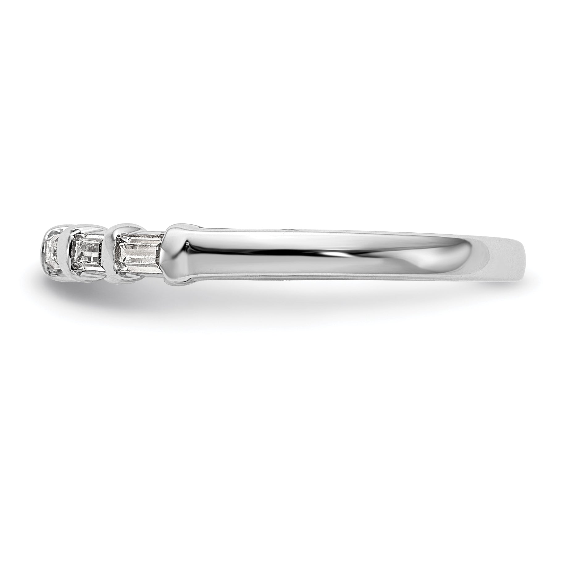 14K White Gold 1/4 Carat Baguette Diamond Complete Wedding Band