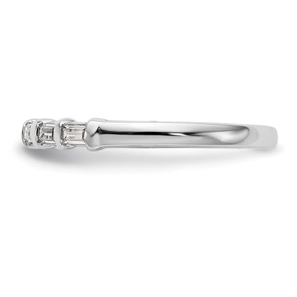 14K White Gold 1/4 Carat Baguette Diamond Complete Wedding Band