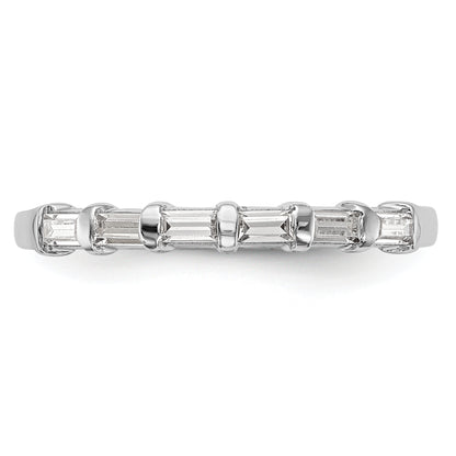14K White Gold 1/4 Carat Baguette Diamond Complete Wedding Band