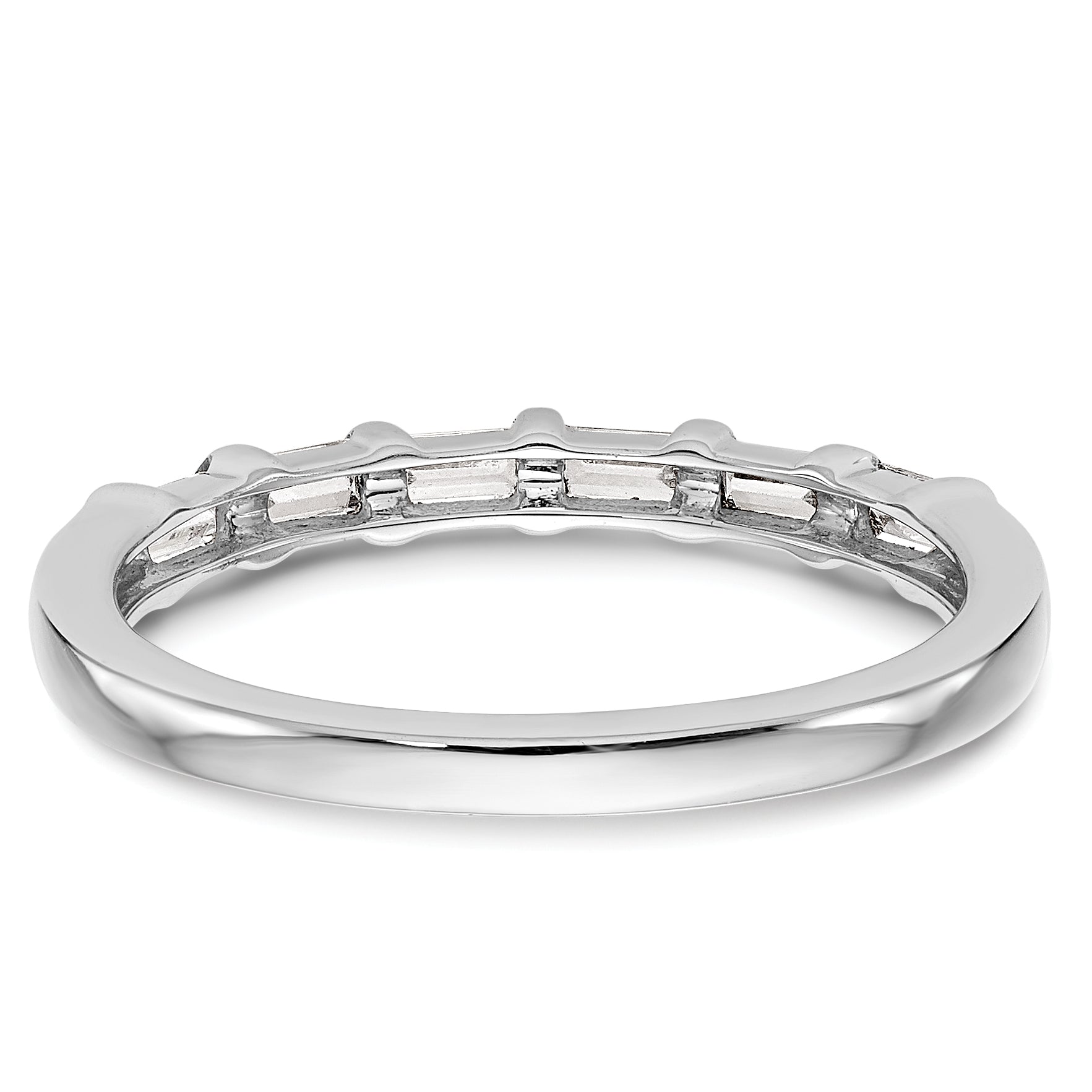 14K White Gold 1/4 Carat Baguette Diamond Complete Wedding Band