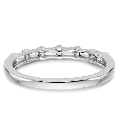 14K White Gold 1/4 Carat Baguette Diamond Complete Wedding Band