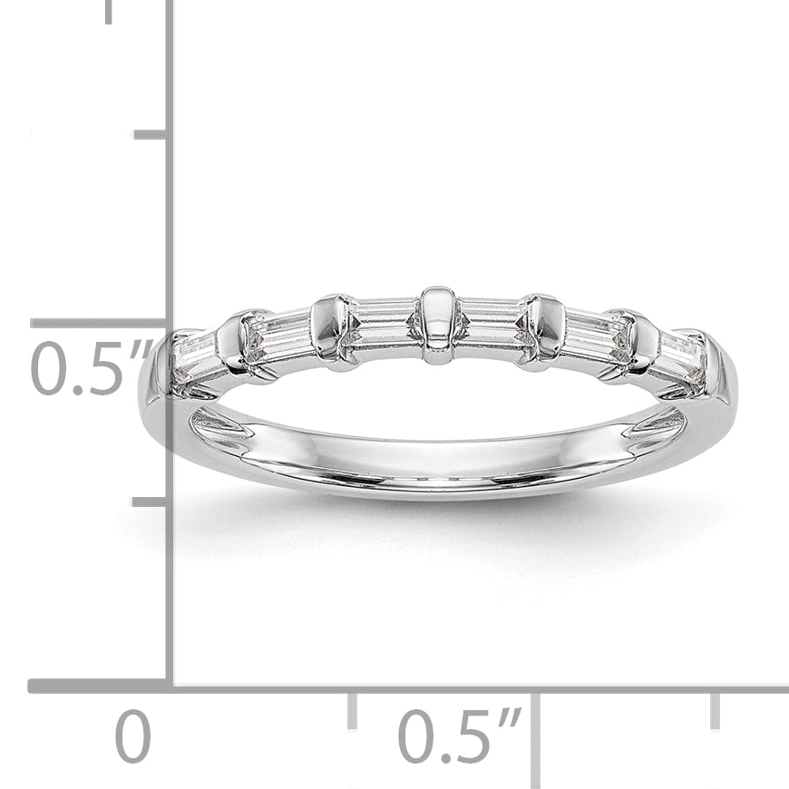 14K White Gold 1/4 Carat Baguette Diamond Complete Wedding Band