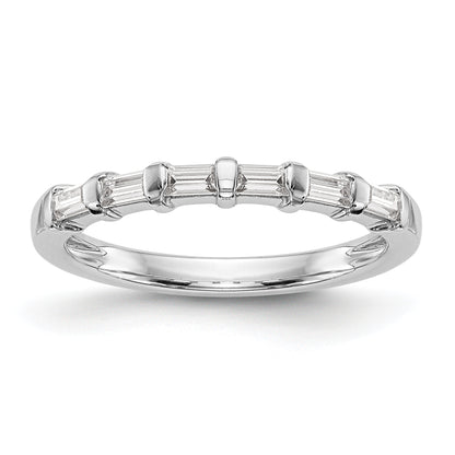 14K White Gold 1/4 Carat Baguette Diamond Complete Wedding Band