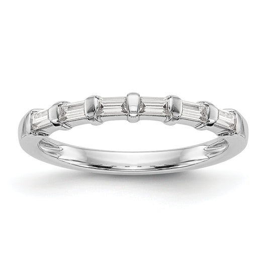 14K White Gold 1/4 Carat Baguette Diamond Complete Wedding Band