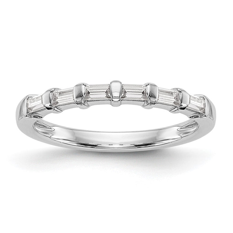 14K White Gold 1/4 Carat Baguette Diamond Complete Wedding Band
