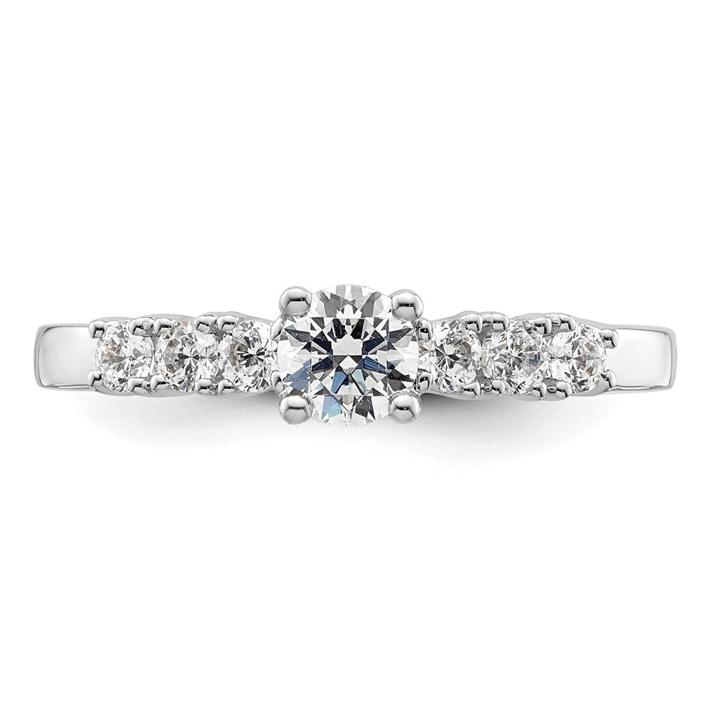 14K White Gold Simulated Diamond Engagement Ring
