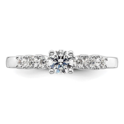 14K White Gold Simulated Diamond Engagement Ring
