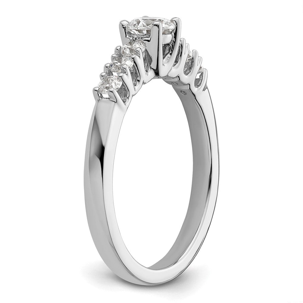 14K White Gold Simulated Diamond Engagement Ring