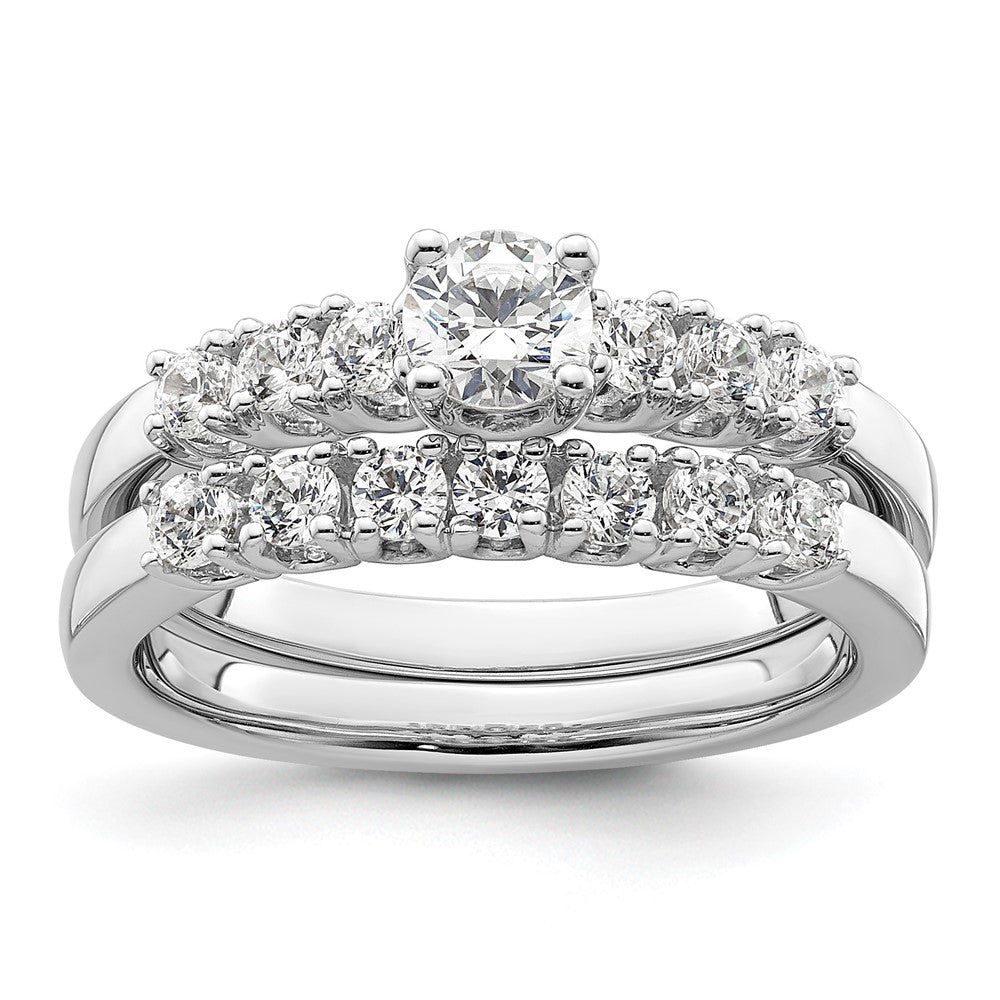 14K White Gold Simulated Diamond Engagement Ring