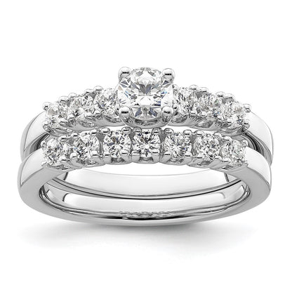 14K White Gold Simulated Diamond Engagement Ring