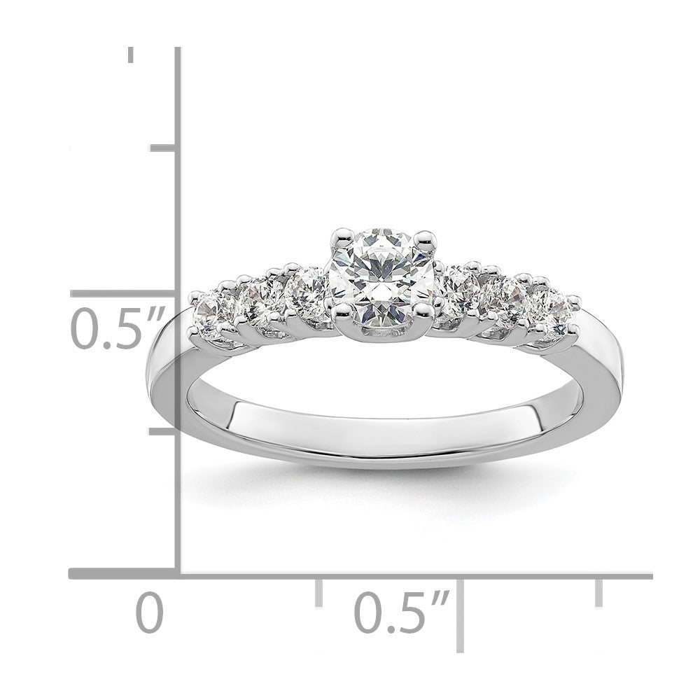 14K White Gold Simulated Diamond Engagement Ring